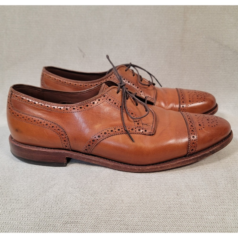 Allen Edmonds Sanford Leather Baroque Cap Toe Wingtip Oxford Lace-Up Shoes 10.5D